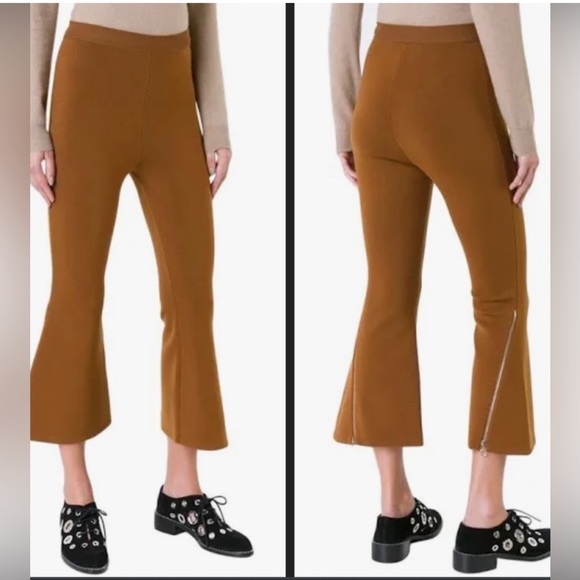 Stella McCartney Gray Crop Flair Wool Blend Zipper Pants 0- 2/36 - Picture 8 of 8